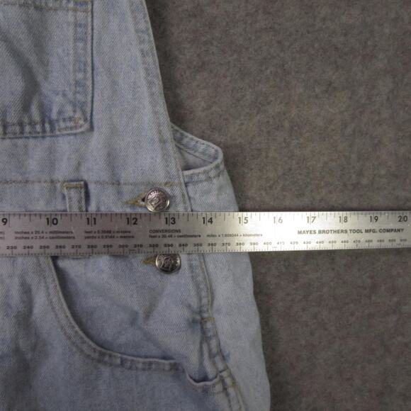 VINTAGE D'Mode Classix Bib Overalls Womens Medium Denim Floral Shortalls 90s - Picture 3 of 14